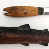 Tromso, Norway Antique Souvenir Fish Knife in Leather Sheath