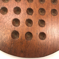 Nice Old Handmade Round Marbles Solitaire Board with Clay Marbles