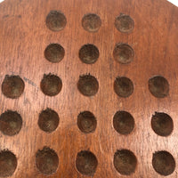Nice Old Handmade Round Marbles Solitaire Board with Clay Marbles