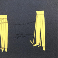 Set of Three Vintage French Pattern / Tailoring Studies, Ink on Cut Paper, 1972-74