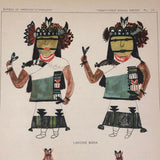 Hopi "Lakone Mana" and "Mamzrau Mana" Katchina Drawings, 1903 Bureau of American Ethnology Bookplate