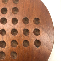 Nice Old Handmade Round Marbles Solitaire Board with Clay Marbles