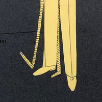 Set of Three Vintage French Pattern / Tailoring Studies, Ink on Cut Paper, 1972-74