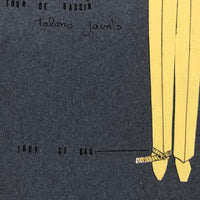 Set of Three Vintage French Pattern / Tailoring Studies, Ink on Cut Paper, 1972-74
