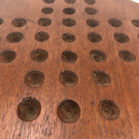 Nice Old Handmade Round Marbles Solitaire Board with Clay Marbles