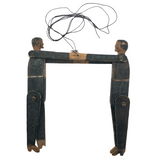 Wonderful Antique Hanging Carved and Jointed Wooden Figures with Joined Arms