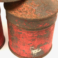 Striking Old Red-Painted Spice Tins