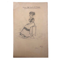 Naive Graphite Portrait of Mrs Eli Frederick Moses, 1911