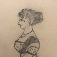 Naive Graphite Portrait of Mrs Eli Frederick Moses, 1911