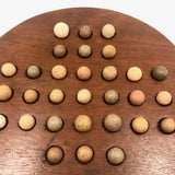 Nice Old Handmade Round Marbles Solitaire Board with Clay Marbles