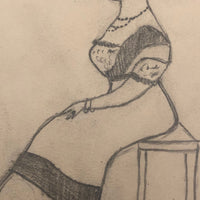 Naive Graphite Portrait of Mrs Eli Frederick Moses, 1911
