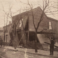 Antique Photograph of Collapsing House, with Witnesses