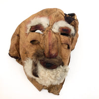Handmade Hide and Fur Mask with Wooly Beard, Presumed Nunamiut, Alaskan