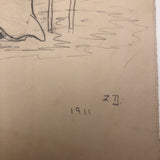 Naive Graphite Portrait of Mrs Eli Frederick Moses, 1911