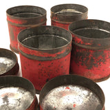Striking Old Red-Painted Spice Tins