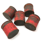 Striking Old Red-Painted Spice Tins