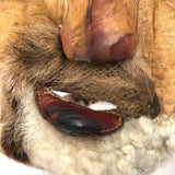 Handmade Hide and Fur Mask with Wooly Beard, Presumed Nunamiut, Alaskan