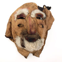 Handmade Hide and Fur Mask with Wooly Beard, Presumed Nunamiut, Alaskan