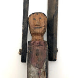 Wonderful Antique Hanging Carved and Jointed Wooden Figures with Joined Arms