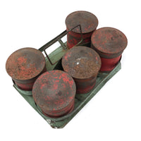 Striking Old Red-Painted Spice Tins