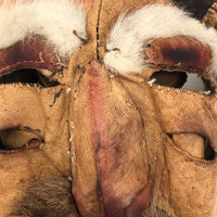 Handmade Hide and Fur Mask with Wooly Beard, Presumed Nunamiut, Alaskan