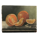 Wonderful 1870s Oil on Board Still Life Painting of Oranges