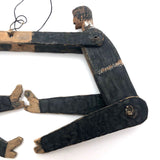 Wonderful Antique Hanging Carved and Jointed Wooden Figures with Joined Arms