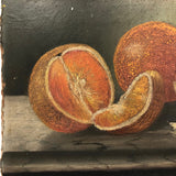 Wonderful 1870s Oil on Board Still Life Painting of Oranges