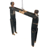 Wonderful Antique Hanging Carved and Jointed Wooden Figures with Joined Arms