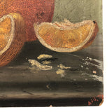 Wonderful 1870s Oil on Board Still Life Painting of Oranges