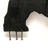 Large Wooden Cutout Scottie Dog with Center Mends and Nail Toes