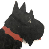 Large Wooden Cutout Scottie Dog with Center Mends and Nail Toes