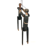 Wonderful Antique Hanging Carved and Jointed Wooden Figures with Joined Arms