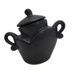 Michael Lambert "Java Jig" Black Glazed Porcelain Sugar Bowl