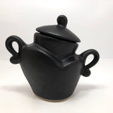 Michael Lambert "Java Jig" Black Glazed Porcelain Sugar Bowl