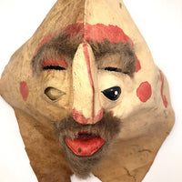 Handmade Hide and Fur Mask with Double Eyes, Presumed Nunamiut, Alaskan