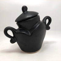 Michael Lambert "Java Jig" Black Glazed Porcelain Sugar Bowl