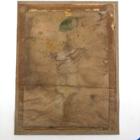 Charming Old Pied Piper Tempera Painting on Brown Paper
