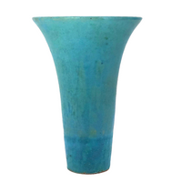 Tall Turquoise Glazed Studio Pottery Vase