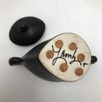 Michael Lambert "Java Jig" Black Glazed Porcelain Sugar Bowl