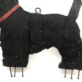 Large Wooden Cutout Scottie Dog with Center Mends and Nail Toes