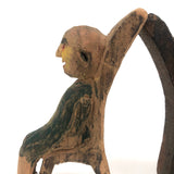 Happy Couple in their Chairs, Pair of Old Painted Carvings
