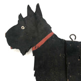 Large Wooden Cutout Scottie Dog with Center Mends and Nail Toes