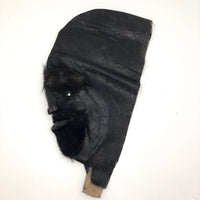 Handmade Black Stained Hide and Fur Mask, Presumed Nunamiut, Alaskan