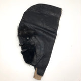Handmade Black Stained Hide and Fur Mask, Presumed Nunamiut, Alaskan