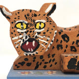 Sweetly Ferocious Wooden Folk Art Leopard