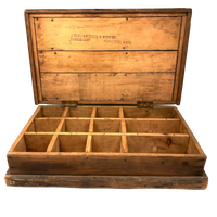 Super Useful Old Double Level Pine Box with Dividers