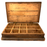 Super Useful Old Double Level Pine Box with Dividers