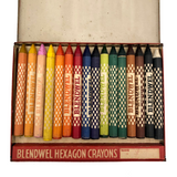 Vintage Blendwel Hexagon Crayons in Original Tin, c. 1940s-50s