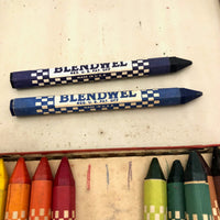 Vintage Blendwel Hexagon Crayons in Original Tin, c. 1940s-50s